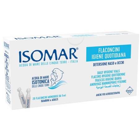 Isomar Soluzione Isotonica Acqua Mare Igiene Quotidiana 20 Flaconcini Monodose 5 Ml