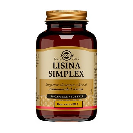 Solgar Lisina Simplex 50 Capsule Vegetali