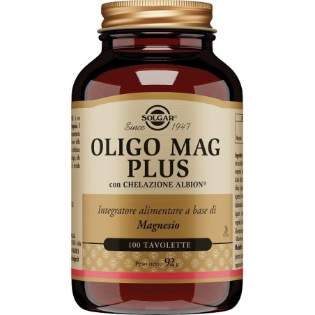 Solgar Oligo Mag Plus Integratore di Magnesio 100 Tavolette - per il Benessere Muscolare e Nervoso