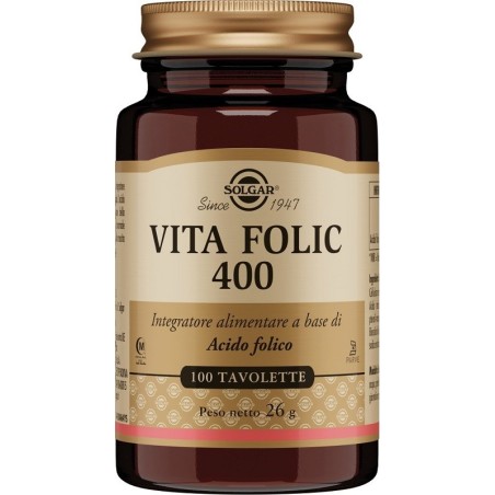 Solgar Vita Folic 400 Integratore acido Folico 100 Tavolette