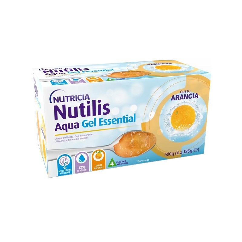 Nutilis Aqua Gel 4 Pezzi da 125 g Gusto Arancia