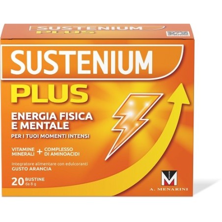 Sustenium Plus Integratore Energizzante con Aminoacidi e Vitamine 20 Bustine