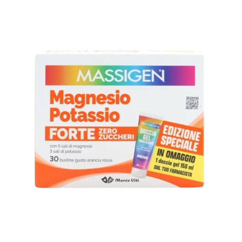 Massigen Magnesio e Potassio Forte Zero Zuccheri 30 Bustine Massigen Magnesio e Potassio Forte Zero Zuccheri 30 Bustine