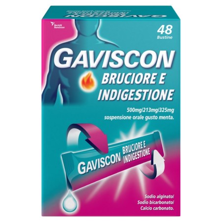 GAVISCON Bruciore e Indigestione Sospensione Orale 48 Bustine da10 ml