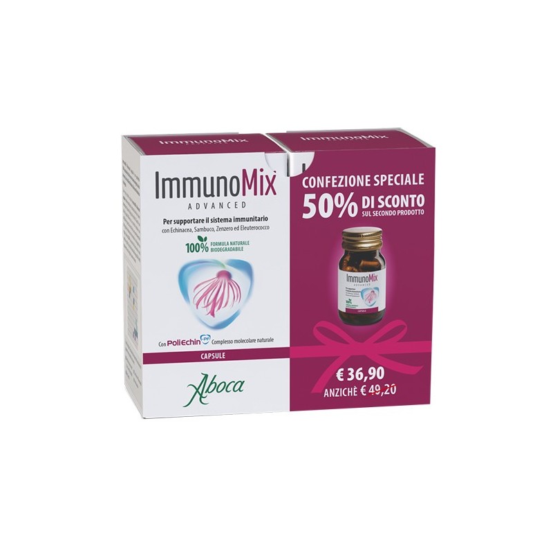 Aboca ImmunoMix Advanced Integratore Difese Immunitarie 50 Capsule x 2 Confezioni Aboca ImmunoMix Advanced Integratore Difese Immunitarie 50 Capsule x 2 Confezioni