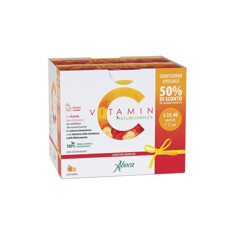 Aboca Vitamin C Naturcomplex per il Sistema Immunitario 20+20 Bustine Bipack