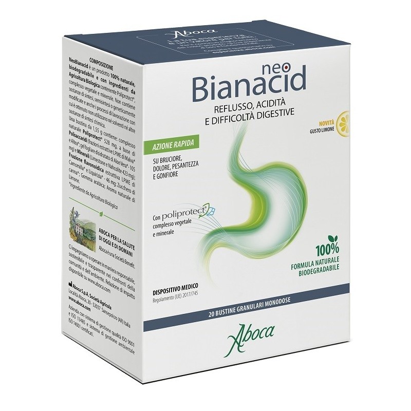 Aboca Neobianacid Contro Il Reflusso Gastroesofageo 20 Bustine Gusto Limone Aboca Neobianacid Contro Il Reflusso Gastroesofageo 20 Bustine Gusto Limone
