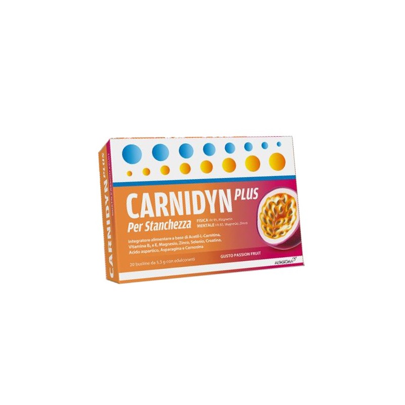 Carnidyn Plus integratore energetico con magnesio e creatina gusto Passion Fruit 20 bustine Carnidyn Plus integratore energetico con magnesio e creatina gusto Passion Fruit 20 bustine