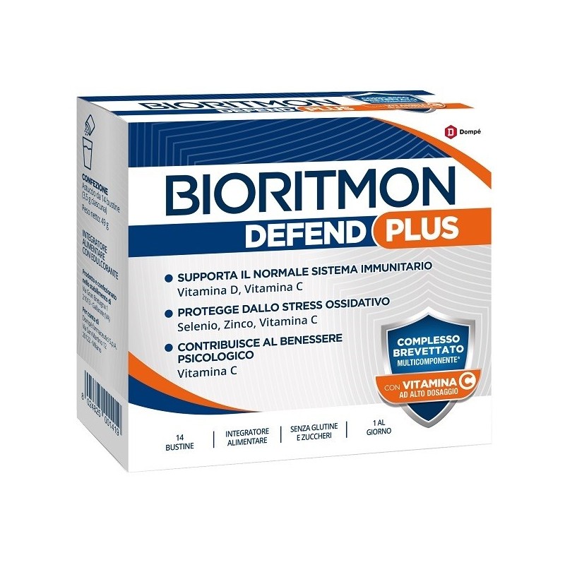 Bioritmon Defend Plus integratore per difese immunitarie e benessere psicologico 14 bustine Bioritmon Defend Plus integratore per difese immunitarie e benessere psicologico 14 bustine