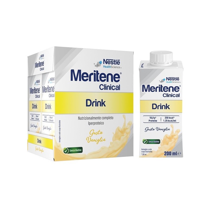 Nestlé Meritene Clinical Drink integratore nutrizionale 4x200ml Vaniglia