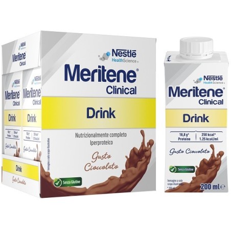 Nestlé Meritene Clinical Drink integratore nutrizionale 4x200ml Cioccolato