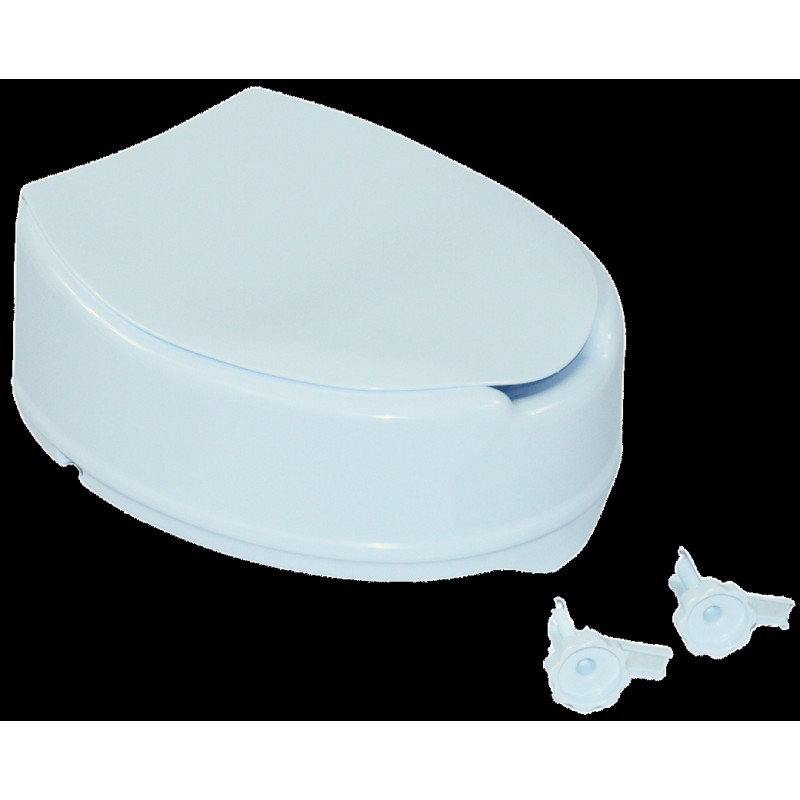 Ausilium Rialzo WC 15 cm con Staffe e Coperchio - Ergonomico e Sicuro