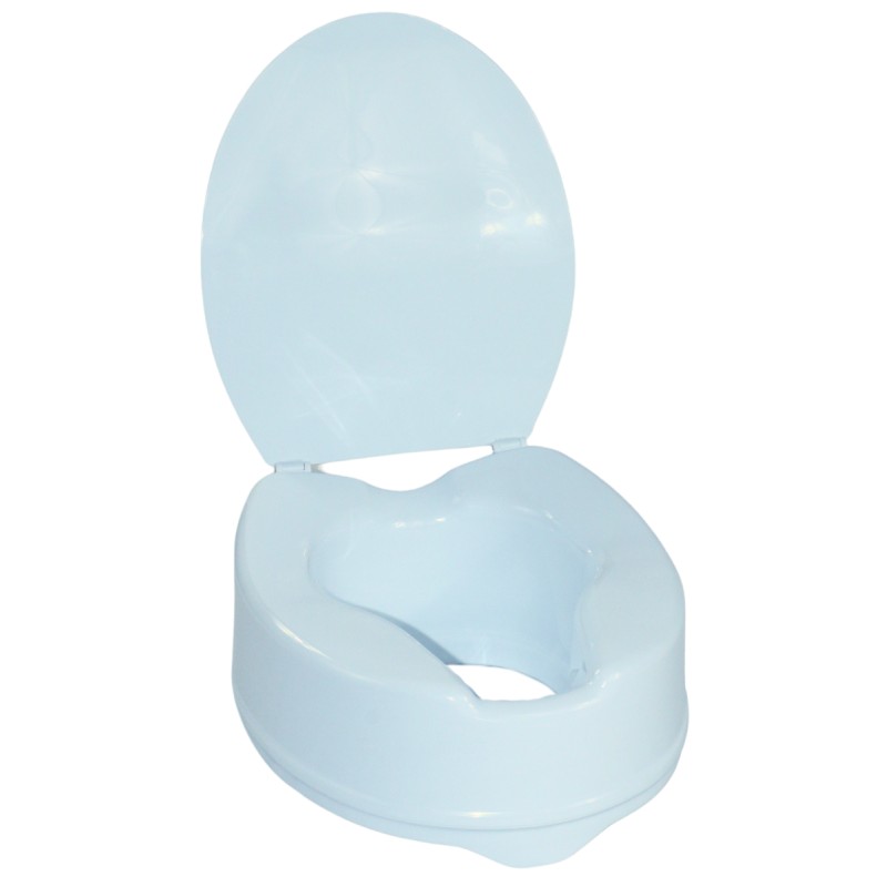 Ausilium Rialzo WC 15 cm con Staffe e Coperchio - Ergonomico e Sicuro