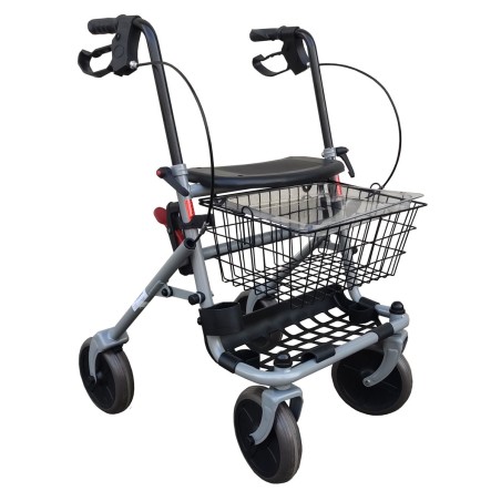Ausilium Rollator deambulatore pieghevole a 4 ruote con seduta regolabile