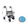 Ausilium Rollator deambulatore pieghevole a 4 ruote con seduta regolabile