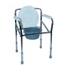 Ausilium sedia doccia wc 4 in 1 pieghevole con seduta e braccioli imbottiti regolabile
