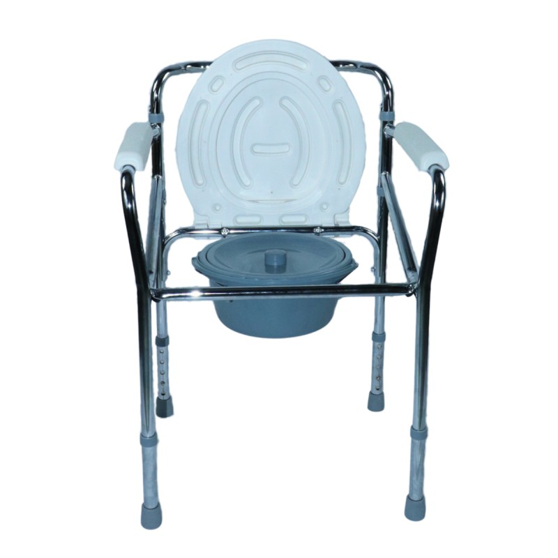 Ausilium sedia doccia wc 4 in 1 pieghevole con seduta e braccioli imbottiti regolabile