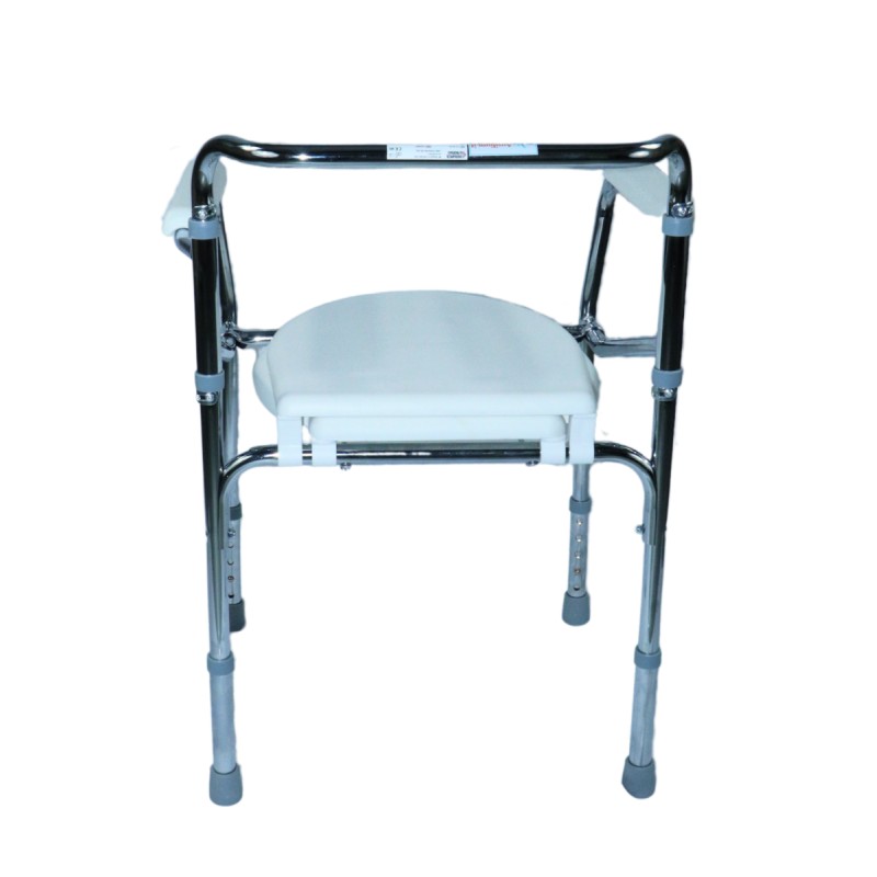 Ausilium sedia doccia wc 4 in 1 pieghevole con seduta e braccioli imbottiti regolabile