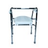 Ausilium sedia doccia wc 4 in 1 pieghevole con seduta e braccioli imbottiti regolabile