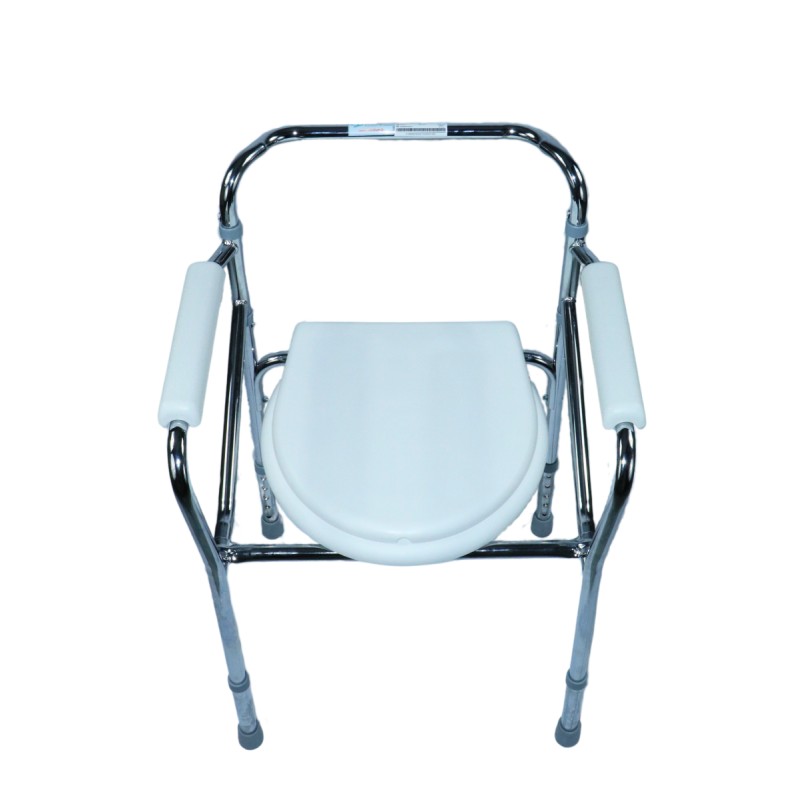 Ausilium sedia doccia wc 4 in 1 pieghevole con seduta e braccioli imbottiti regolabile