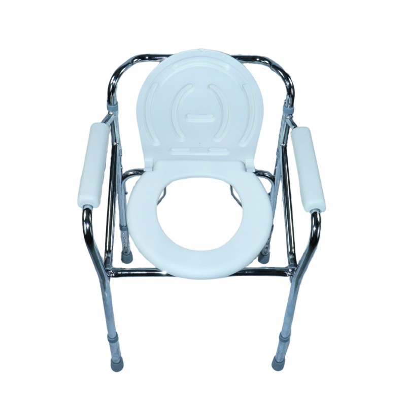 Ausilium sedia doccia wc 4 in 1 pieghevole con seduta e braccioli imbottiti regolabile