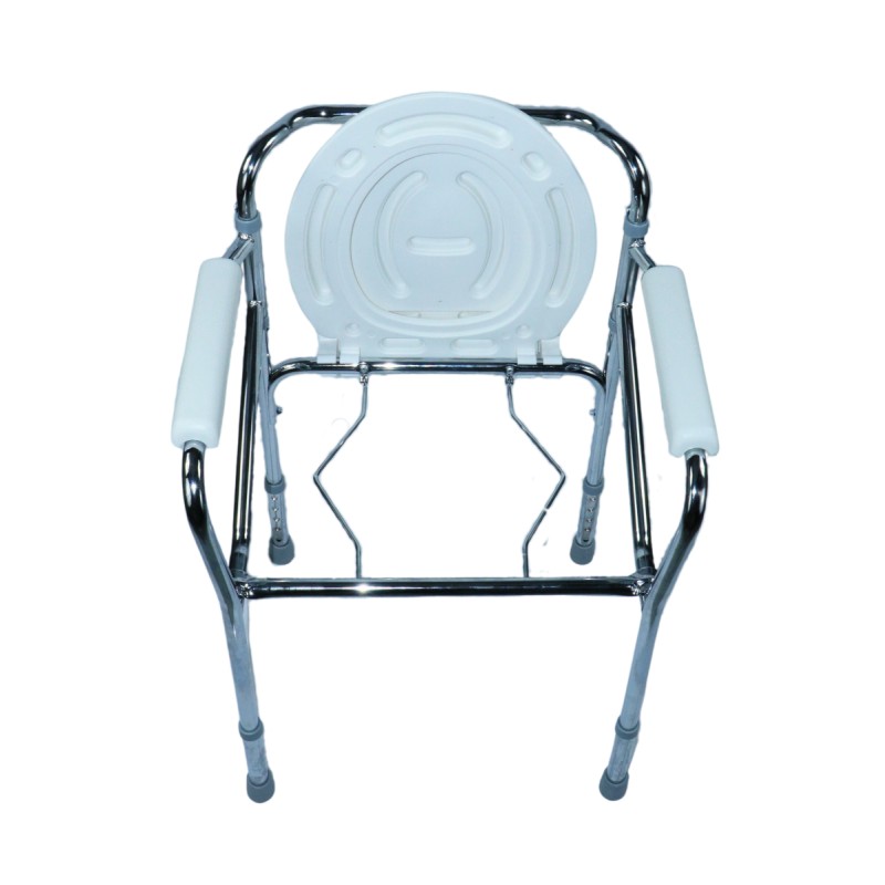 Ausilium sedia doccia wc 4 in 1 pieghevole con seduta e braccioli imbottiti regolabile