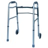 Ausilium Deambulatore Pieghevole in Alluminio con 2 Ruote e 2 Puntali