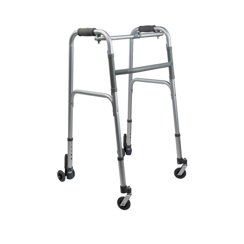 Ausilium Deambulatore Pieghevole con 4 Ruote in Alluminio