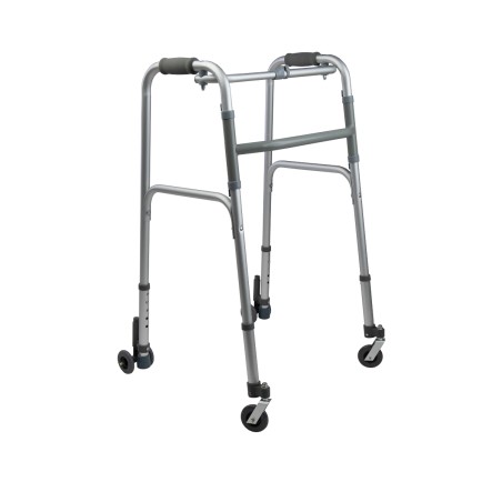 Ausilium Deambulatore Pieghevole con 4 Ruote in Alluminio