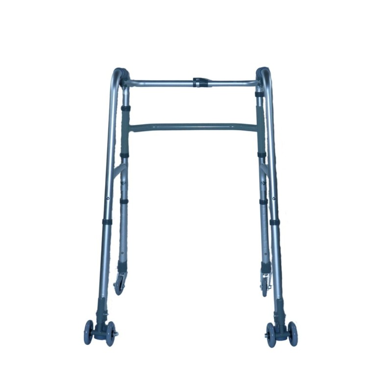 Ausilium Deambulatore Pieghevole con 4 Ruote in Alluminio