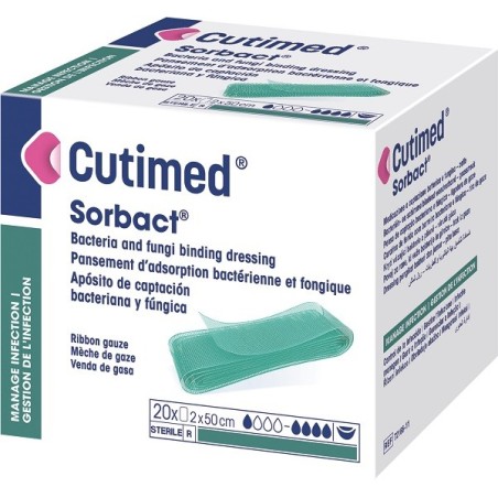 Cutimed Sorbact Zaffo medicazione ferite infette 2x50 cm 20 Pezzi