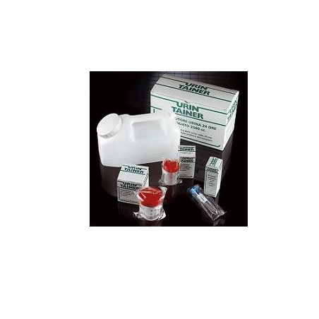 CONTENITORE PER URINA IN POLIPROPILENE URIN TAINER 120ML. TAPPO A VITE, CONFEZIONE SINGOLA IN ASTUCCIO