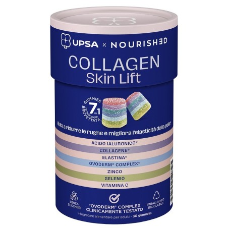 Upsa x Nourished Collagen Skin Lift per elasticità della pelle 30 gummies