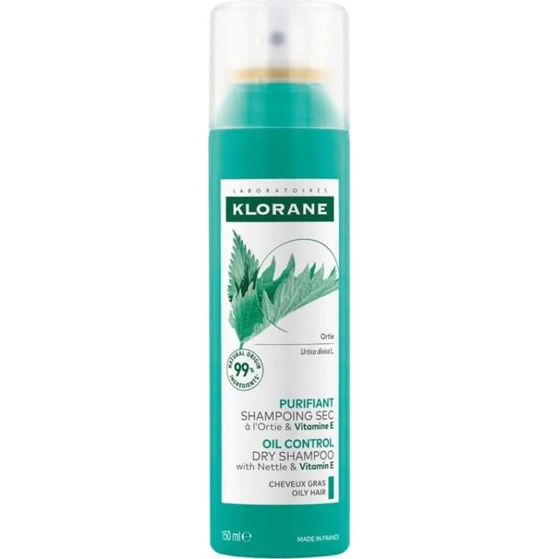 Klorane Shampoo Secco Purificante all'Ortica per capelli grassi 150 ml