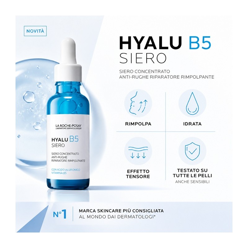 La Roche-Posay Hyalu B5 Siero Anti-Rughe Concentrato all’Acido Ialuronico 30 ml