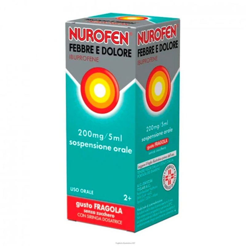 Nurofen Febbre e Dolore 200 Mg/ 5Ml gusto Fragola 100 Ml