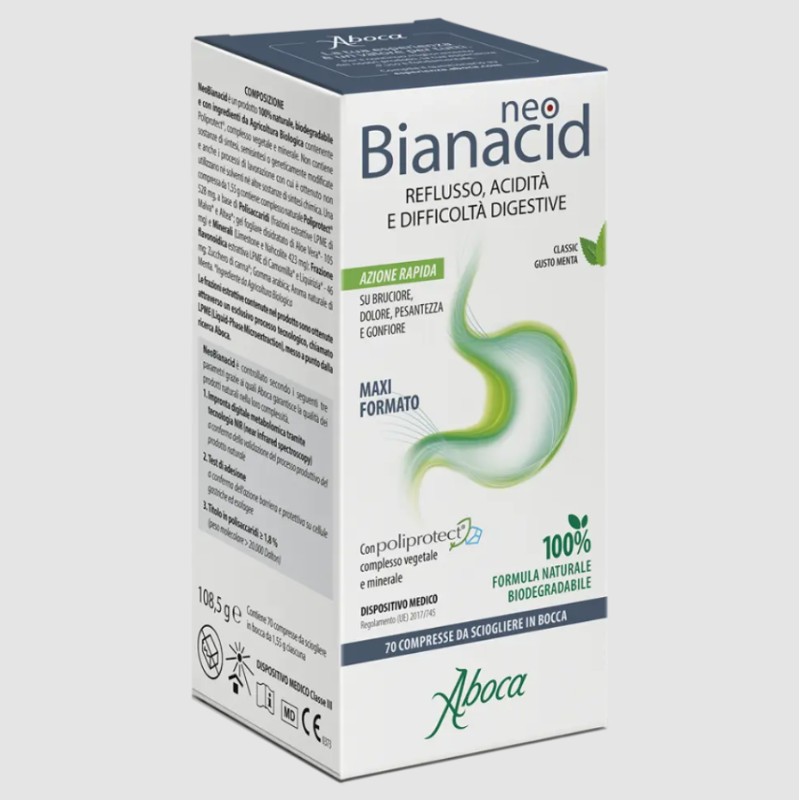 Aboca Neobianacid Dispositivo Medico per l'acidità 70 compresse