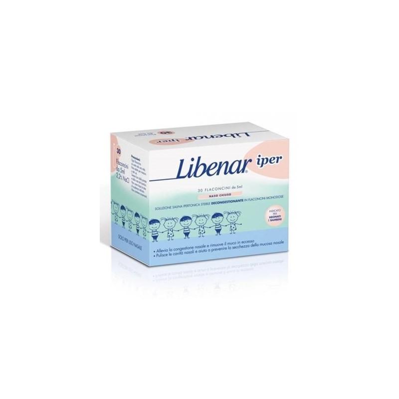 Libenar Iper 30 Flaconcini Monodose 5 ml Soluzione Fisiologica Sterile per Adulti e Bambini