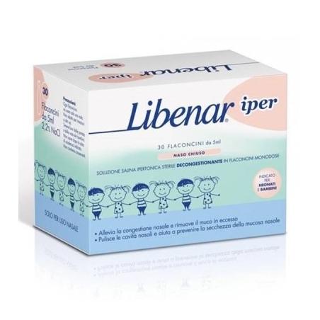 Libenar Iper 30 Flaconcini Monodose 5 ml Soluzione Fisiologica Sterile per Adulti e Bambini